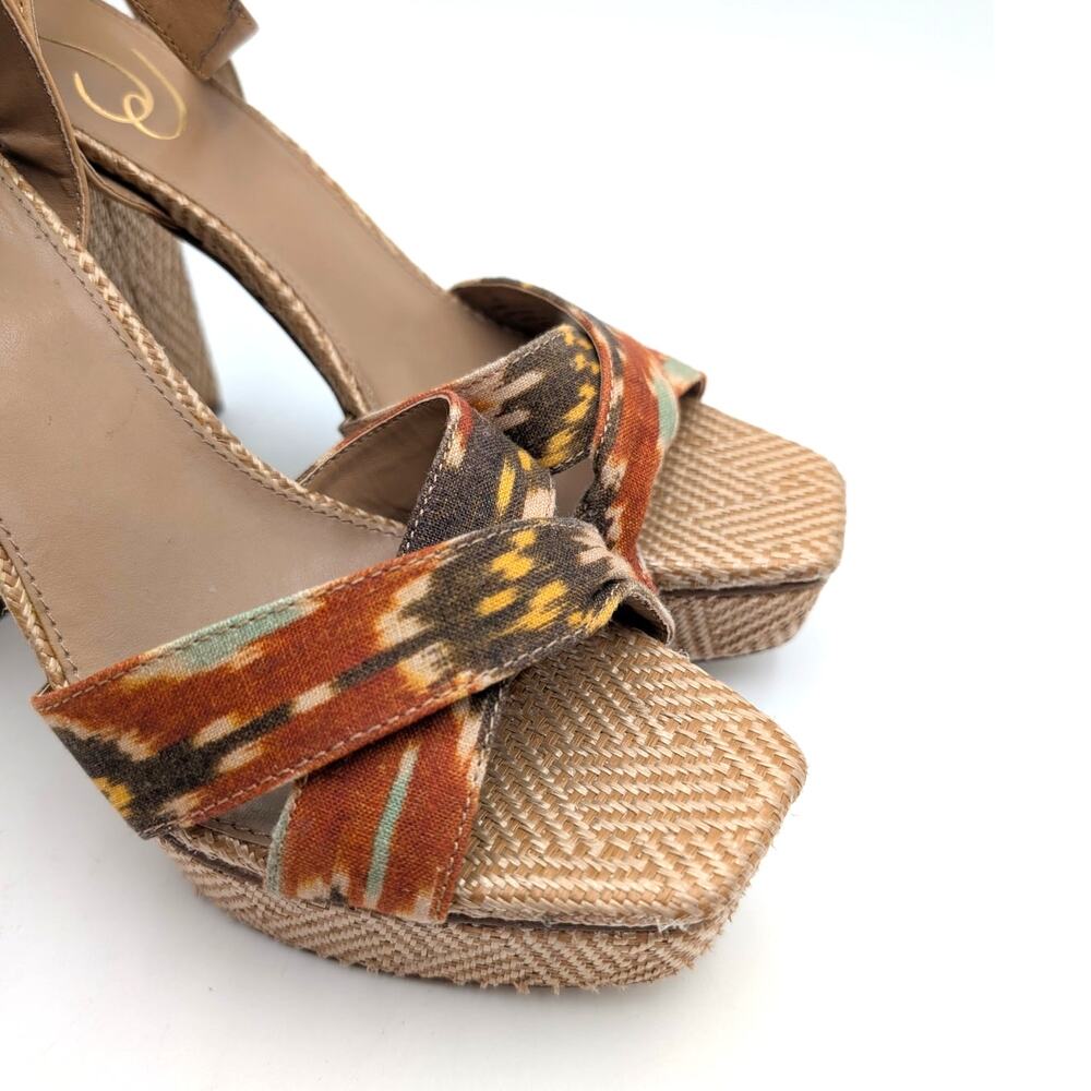 Sam Edelman Nolita Ankle Strap Platform Sandals Women's Orange/Multi Size US8M - Picture 9 of 14